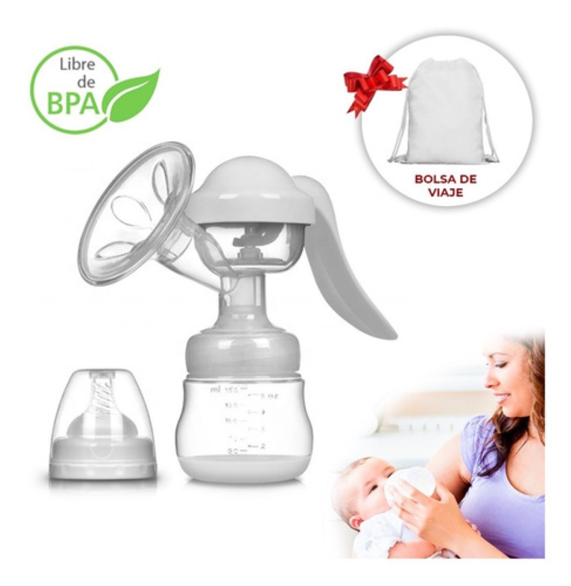 Sacaleches Manual Almacenamiento Y Alimentación Transparente