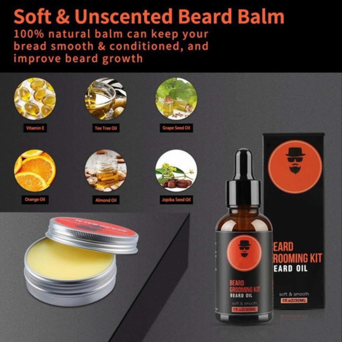 Kit De Cuidado De Barba Para Hombres Set Herramientas Bigote