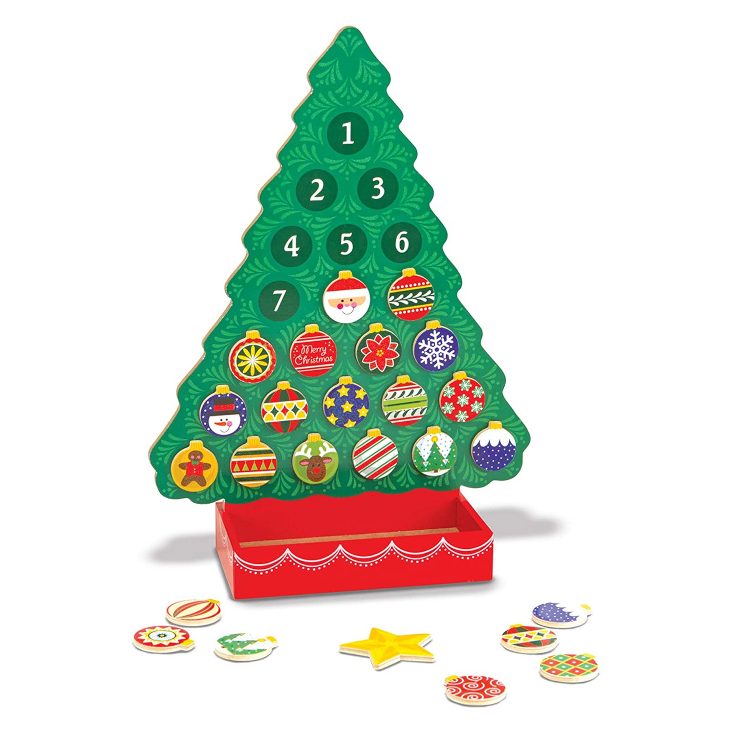 Calendario de Adviento con 24 Imánes, 39 cm de Altura, para Niños