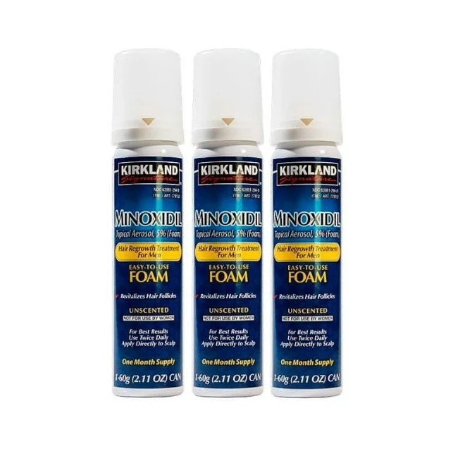 Minoxidil Kirkland 5% Foam Espuma para Perdida de Cabello Tratamiento 6 Meses