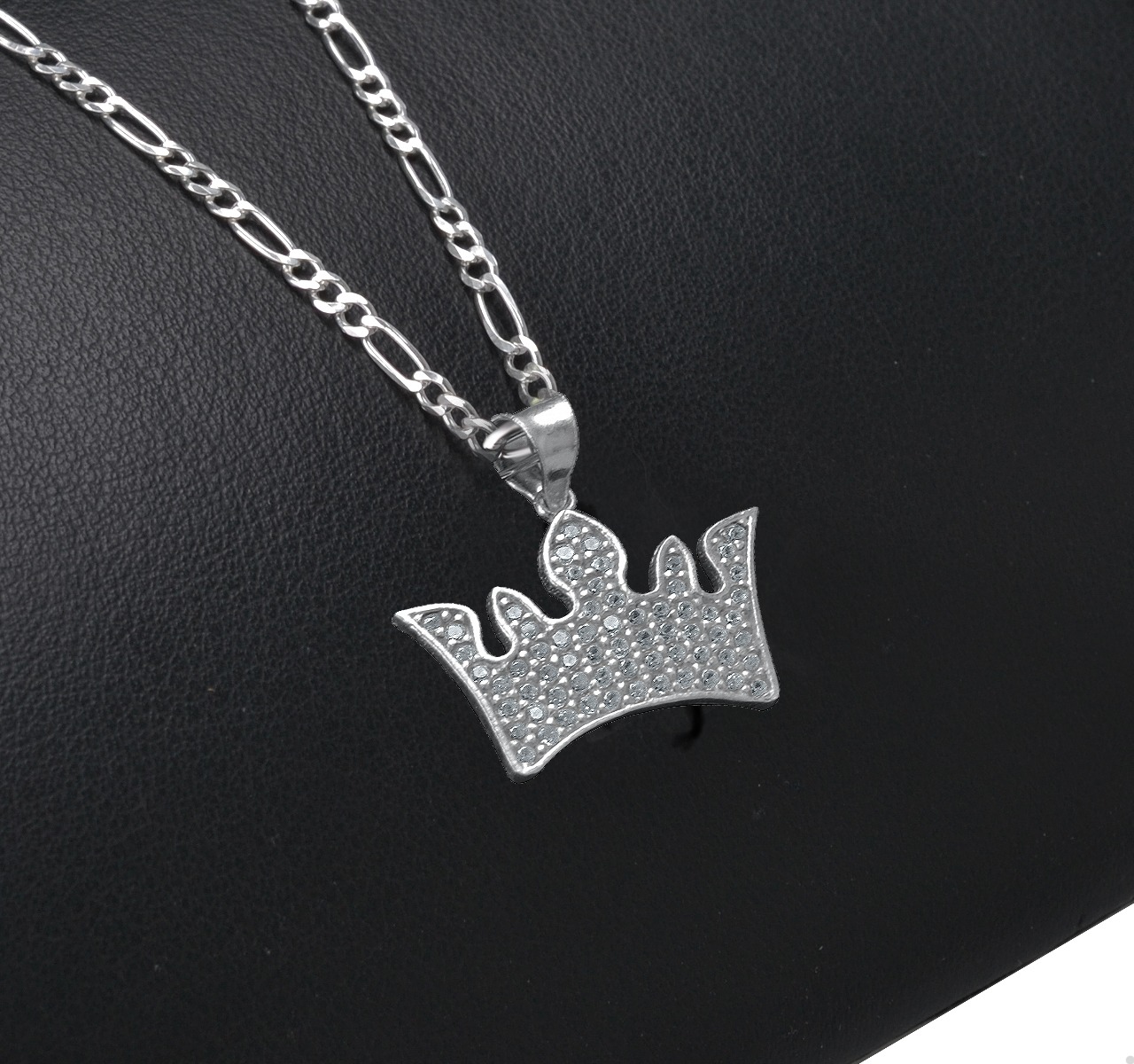 Dije Y Cadena Corona Plata Ley 925 | Amor + Aretes Regalo