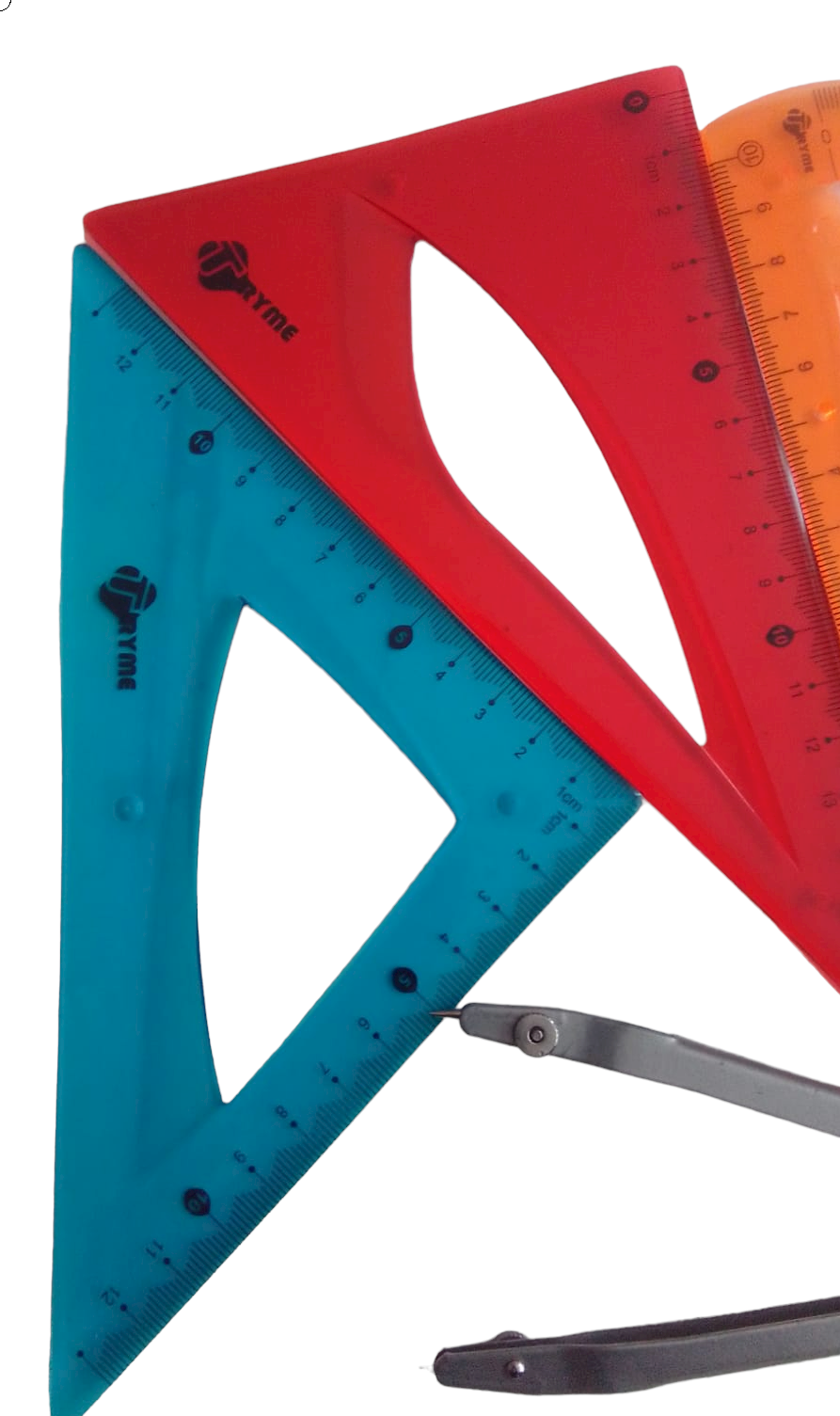 Juego de geometría flexible, Tryme, modelo 1190, con 5 piezas, de colores las piezas