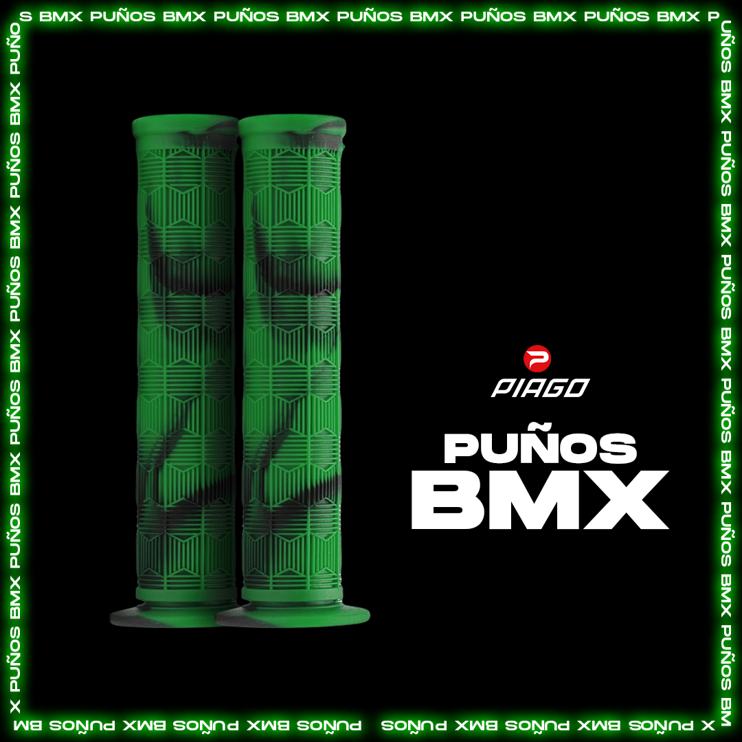 Puños Bicicleta Bmx De Goma Camuflaje Antiderrapantes 140 Mm Verde