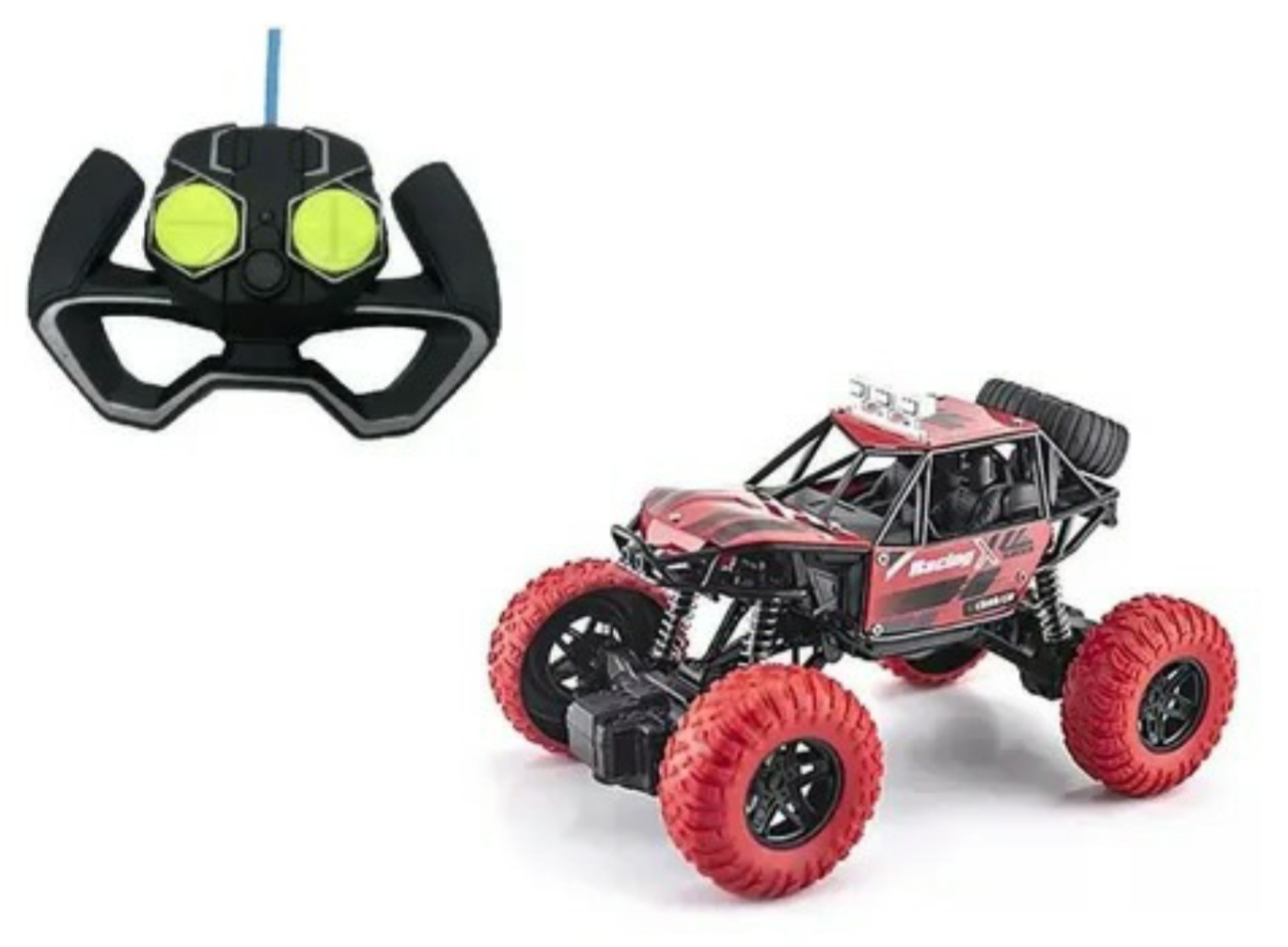 Carro Radio Control Rojo Off- Road 1:18 Todo Terreno Alta Velocidad