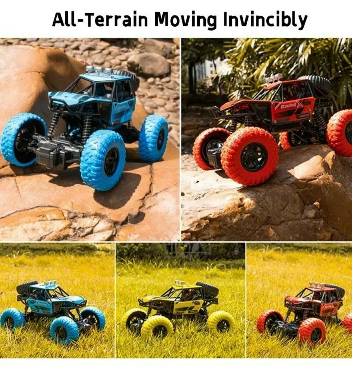 Carro Radio Control Rojo Off- Road 1:18 Todo Terreno Alta Velocidad