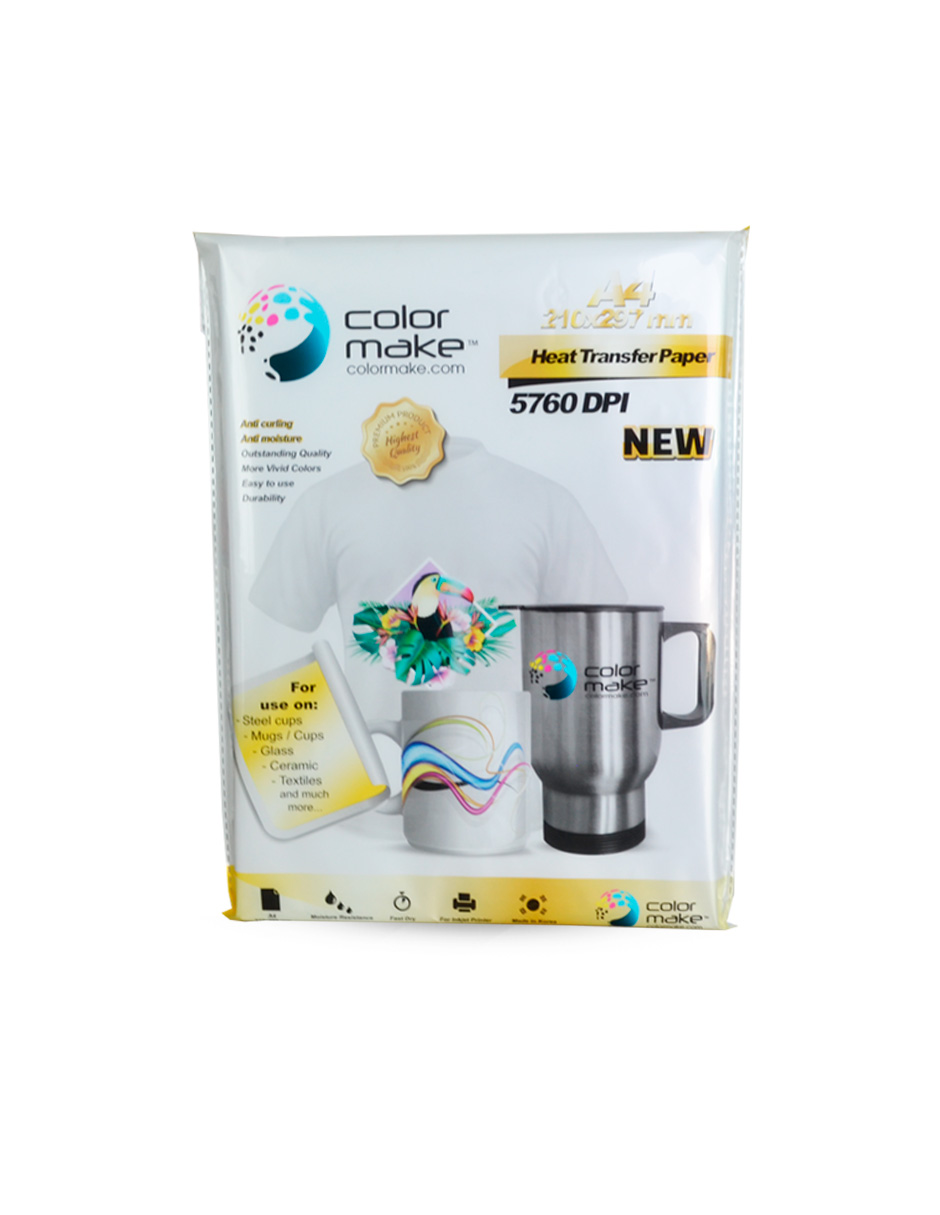 8 Packs Papel De Sublimación A4. Premium 100 hojas Color Make