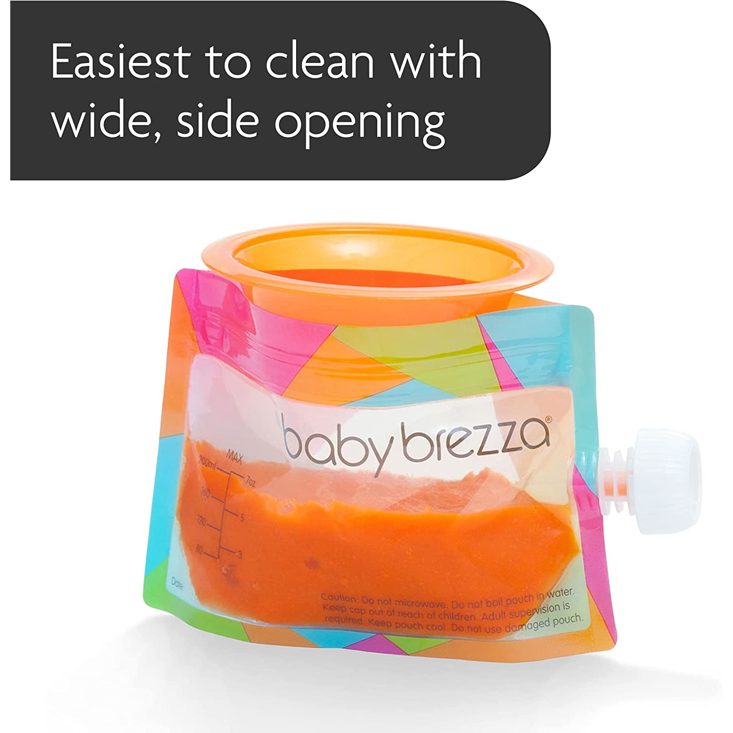 Bolsa Reusable para Papillas, Alimentos del Bebé, Capacidad 7oz C/Bolsa, 10 Bolsas