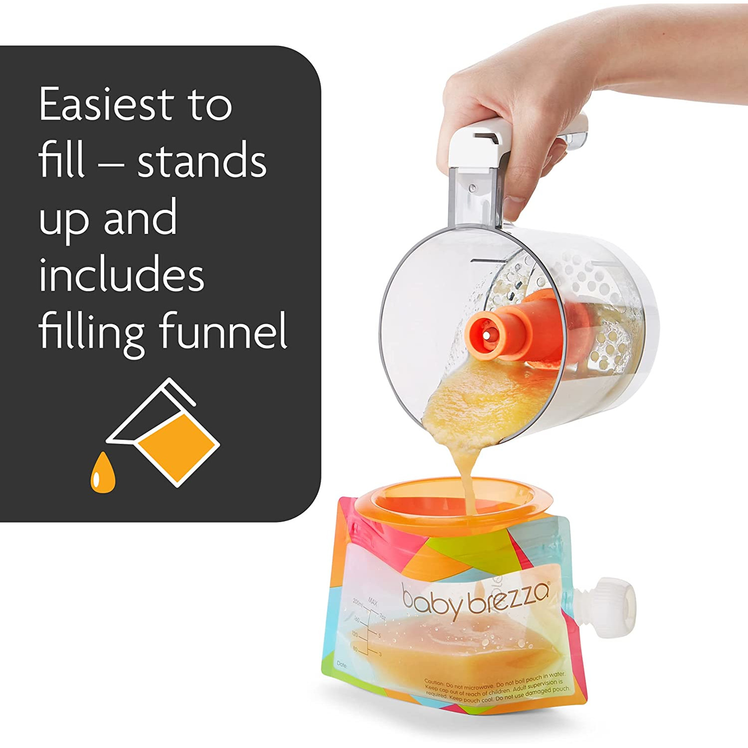 Bolsa Reusable para Papillas, Alimentos del Bebé, Capacidad 7oz C/Bolsa, 10 Bolsas