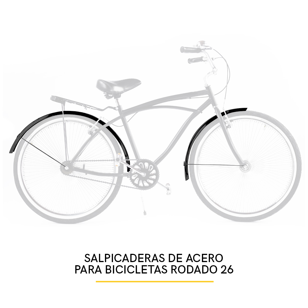 Salpicaderas Bicicleta Guardabarros Acero Retro Vintage Negras