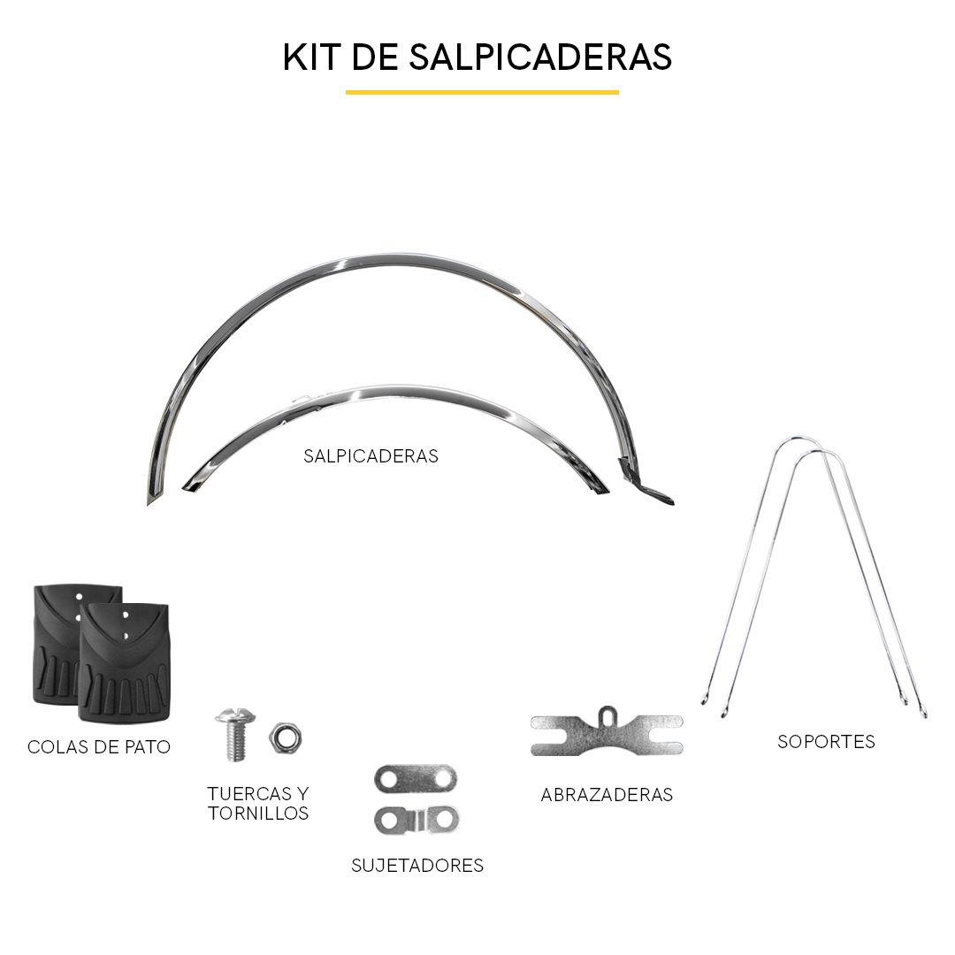 Salpicaderas Bicicleta Guardabarros Acero Retro Vintage Cromadas