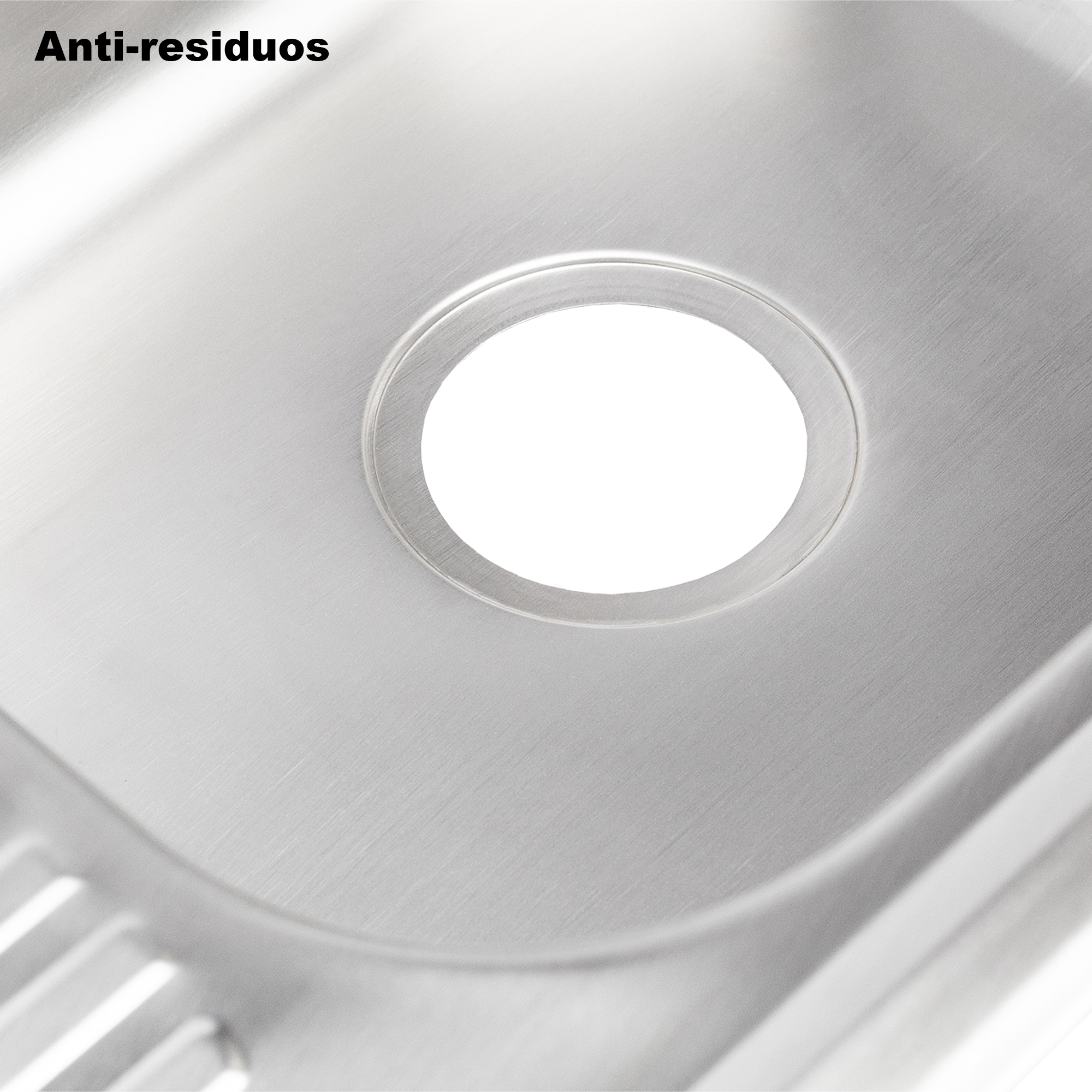 MEER Faucets by CNX | Fregadero para Cocina con Escurridero de Acero Inoxidable Satinado. Tarja para Empotrar, 80 x 50 x 15 cm.