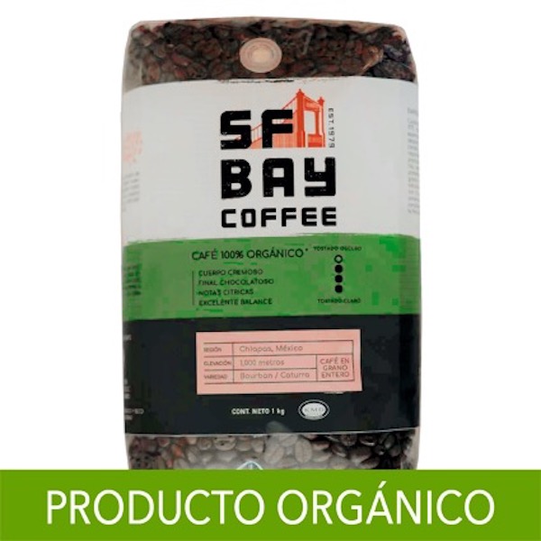 San Francisco Bay Coffe café 100% orgánico de chiapas 1 kg grano entero