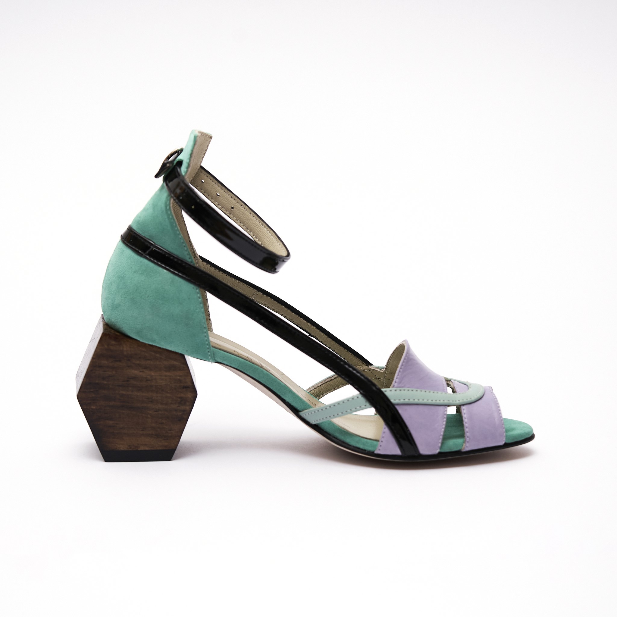 Zapatos Mujer Abiertos Tacon Madera Jey Velez Piel Valentina
