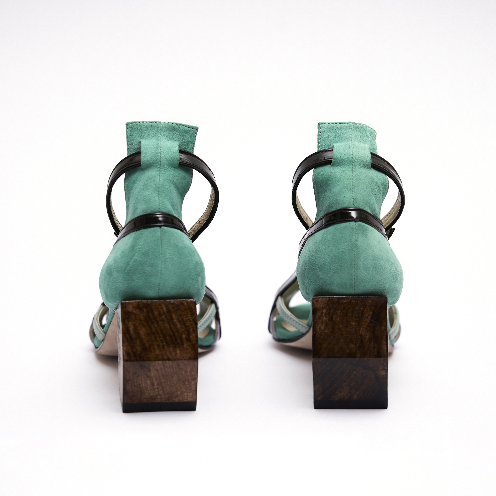 Zapatos Mujer Abiertos Tacon Madera Jey Velez Piel Valentina