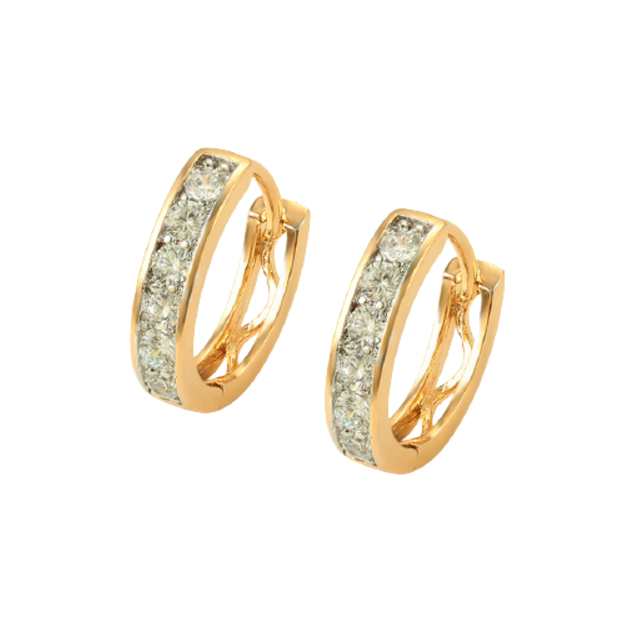 Aretes Mujer Elegantes Bicolor Oro Laminado 18k Hipoalergenicos Pendientes de Moda