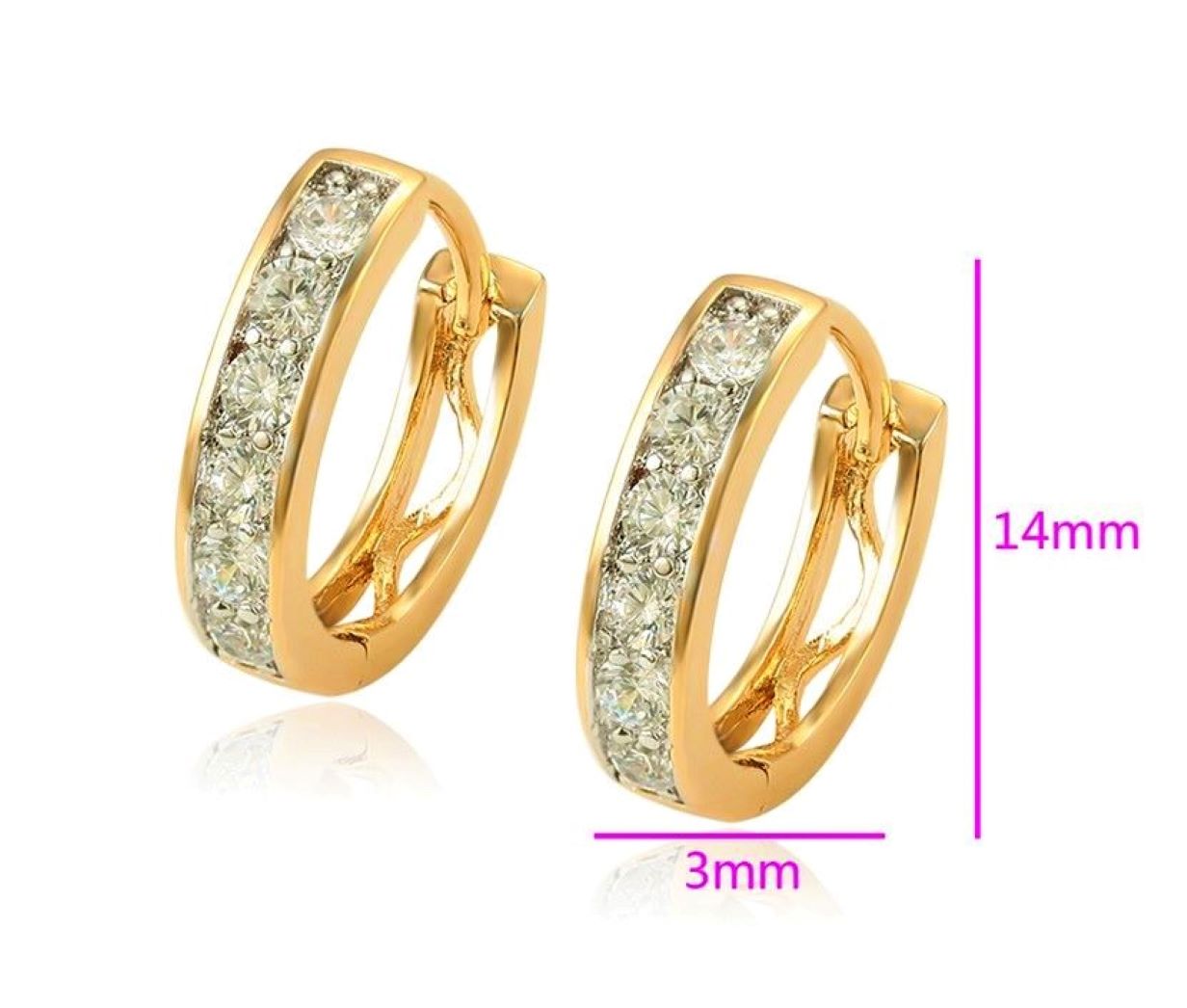 Aretes Mujer Elegantes Bicolor Oro Laminado 18k Hipoalergenicos Pendientes de Moda