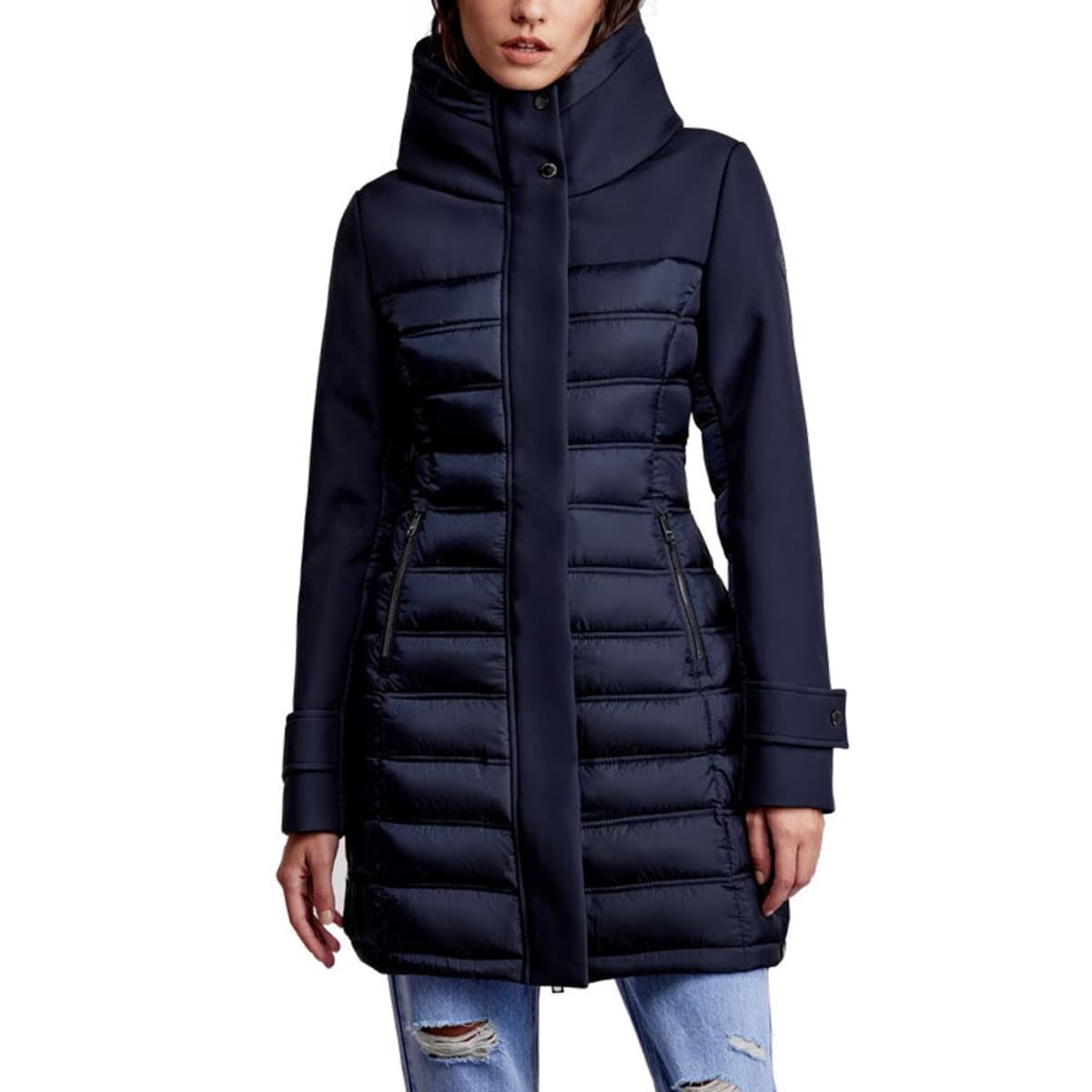 Chamarra Casual Con Capucha Oculta Holly Land color Azul Marino para Mujer 1037707