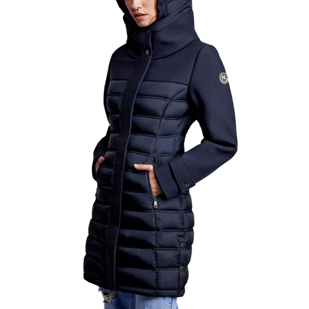 Chamarra Casual Con Capucha Oculta Holly Land color Azul Marino para Mujer 1037707
