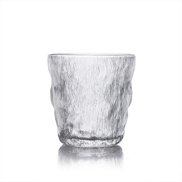 4 Vasos De Vidrio Diseño De Glaciar Para Agua O Bebidas