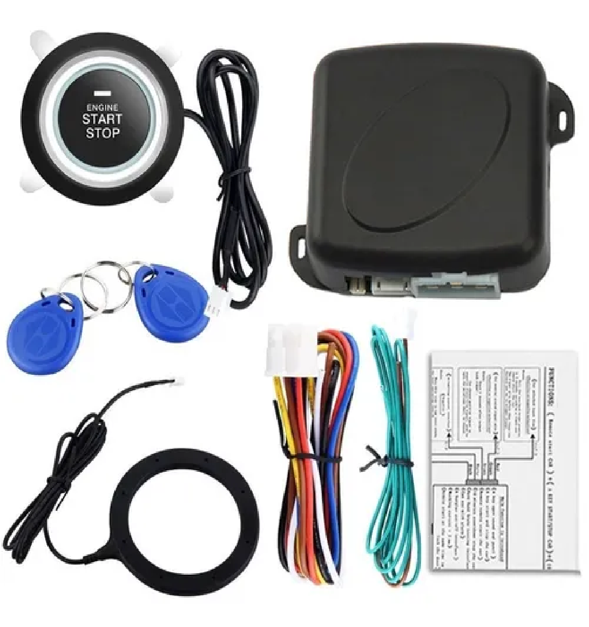 Alarma Auto Botón Encendido Arranque Antirobo Start Sin Llave Rfid