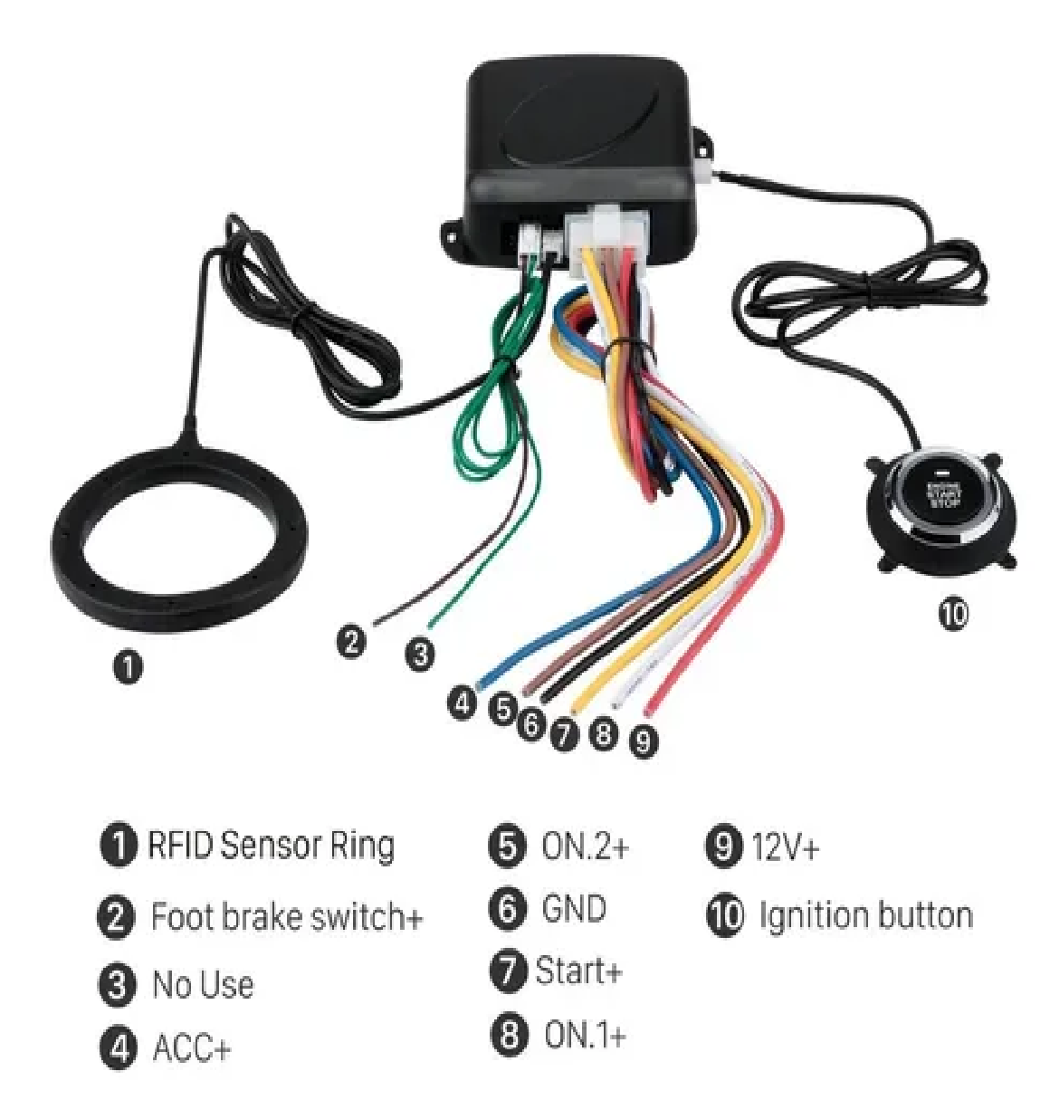 Alarma Auto Botón Encendido Arranque Antirobo Start Sin Llave Rfid
