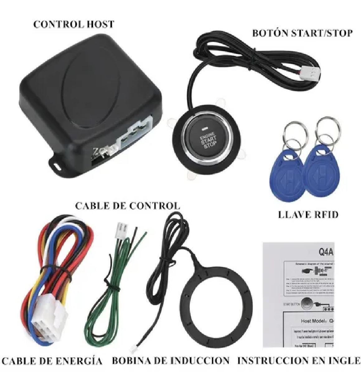 Alarma Auto Botón Encendido Arranque Antirobo Start Sin Llave Rfid