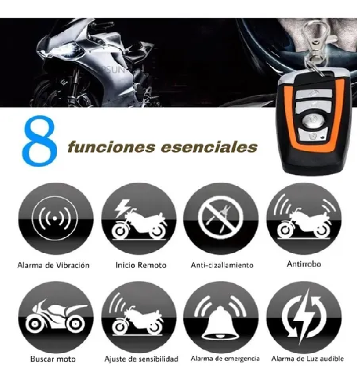 Alarma Arranque Control Remoto Para Moto Seguridad Antirrobo