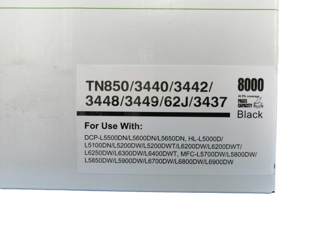 Cartucho tóner BROTHER TN 850, compatible genérico nuevo, para uso con los modelos de impresoras: TN-820, TN-850