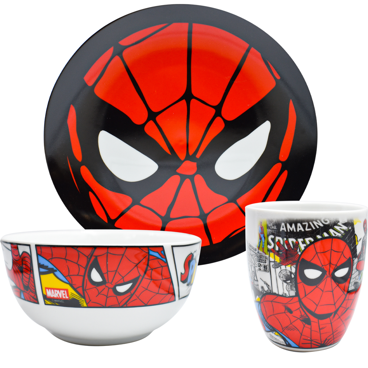 Fun Kids 2415 3730 Vajilla con tazas Porcelana Avengers Spider Man