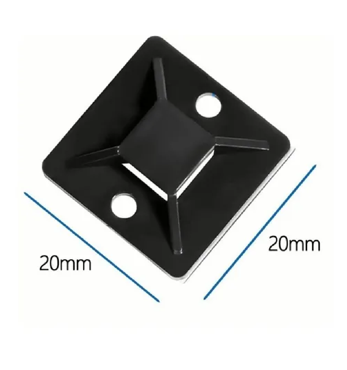 Set Bases Adherible Y Cinchos Plástico Negro