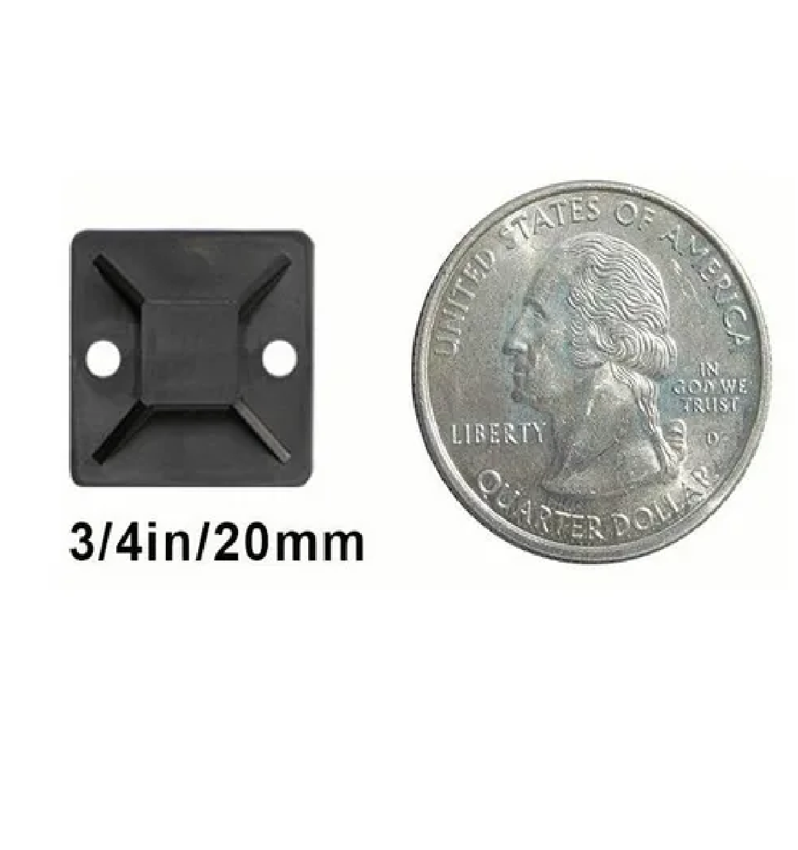 Set Bases Adherible Y Cinchos Plástico Negro