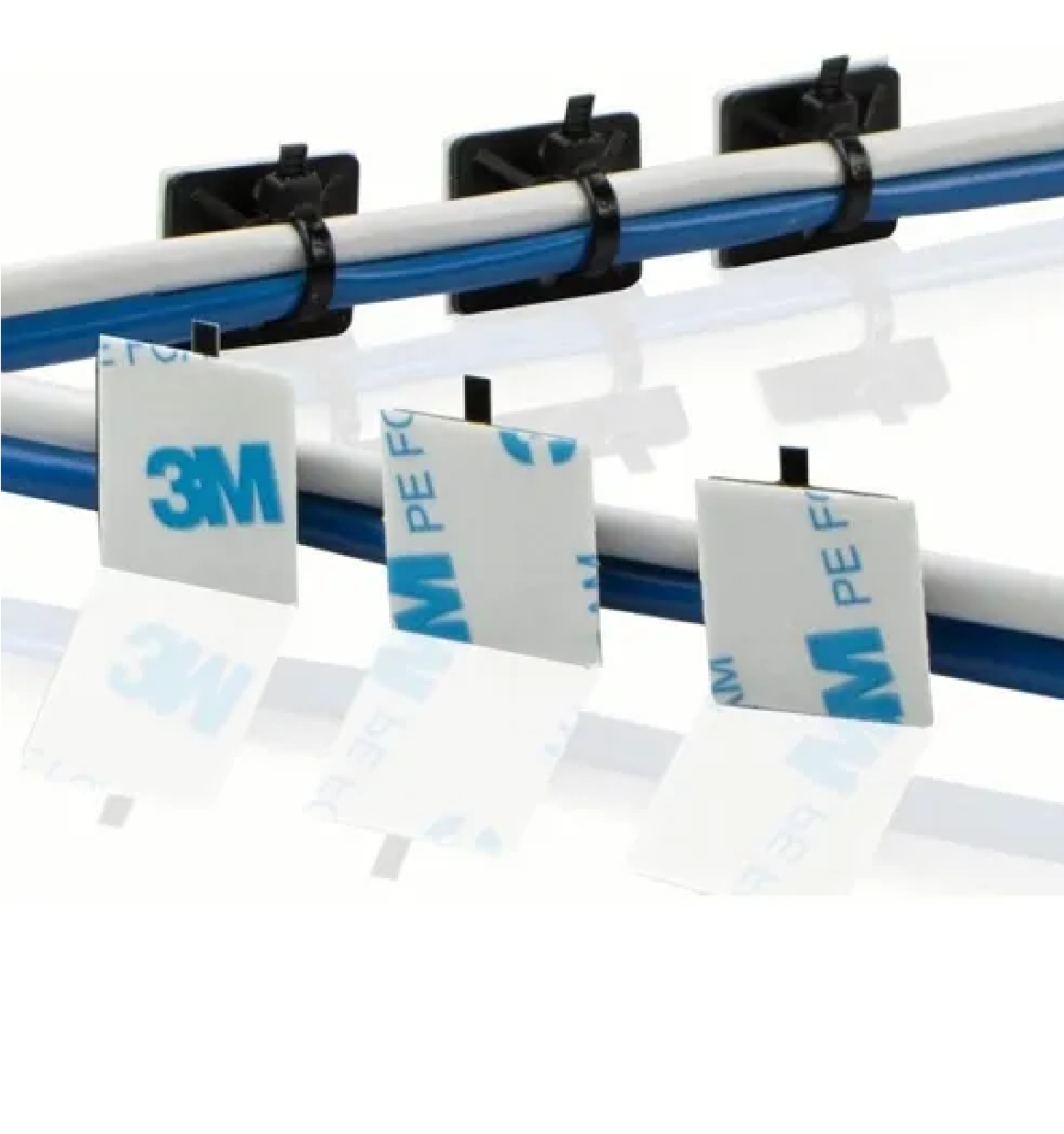 Set Bases Adherible Y Cinchos Plástico Negro