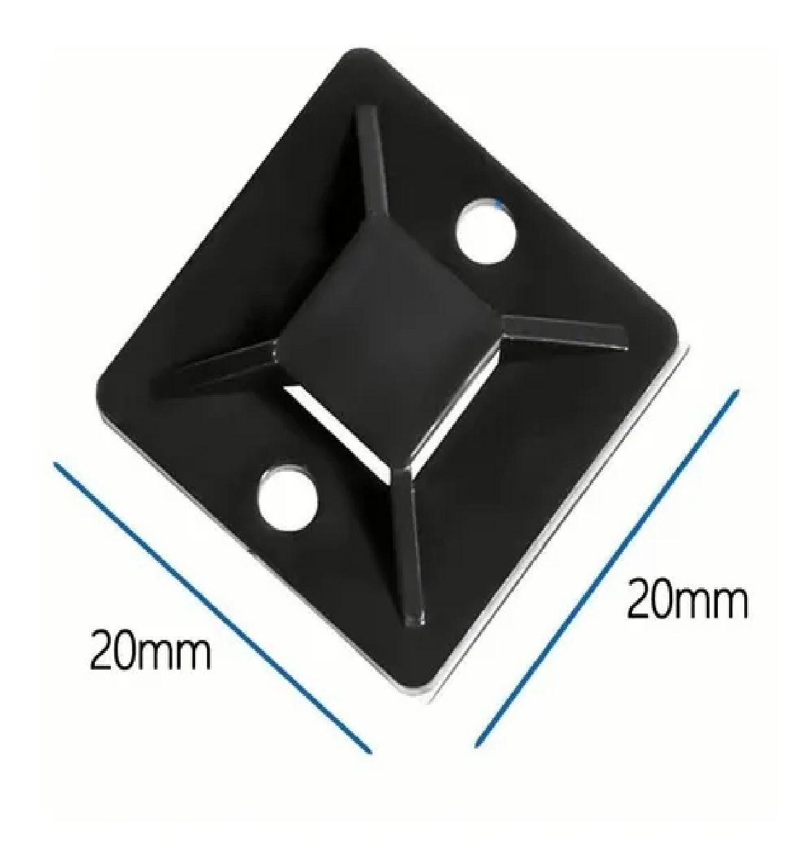 Bases Adherible Negro Para Cincho 20mm