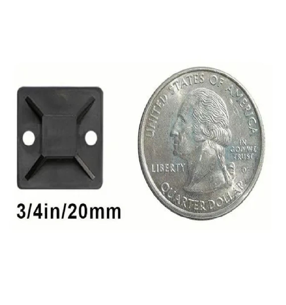 Bases Adherible Negro Para Cincho 20mm