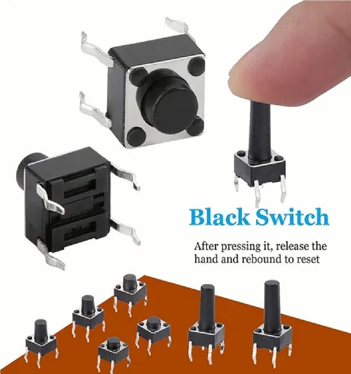 Kit De Push Button 4 Pines Diferentes Tamaños