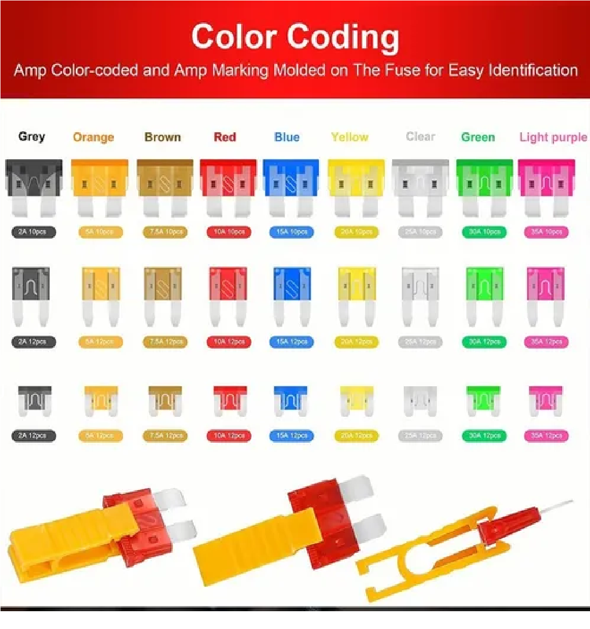 Set Fusibles Automotriz De Colores Varios Amperes