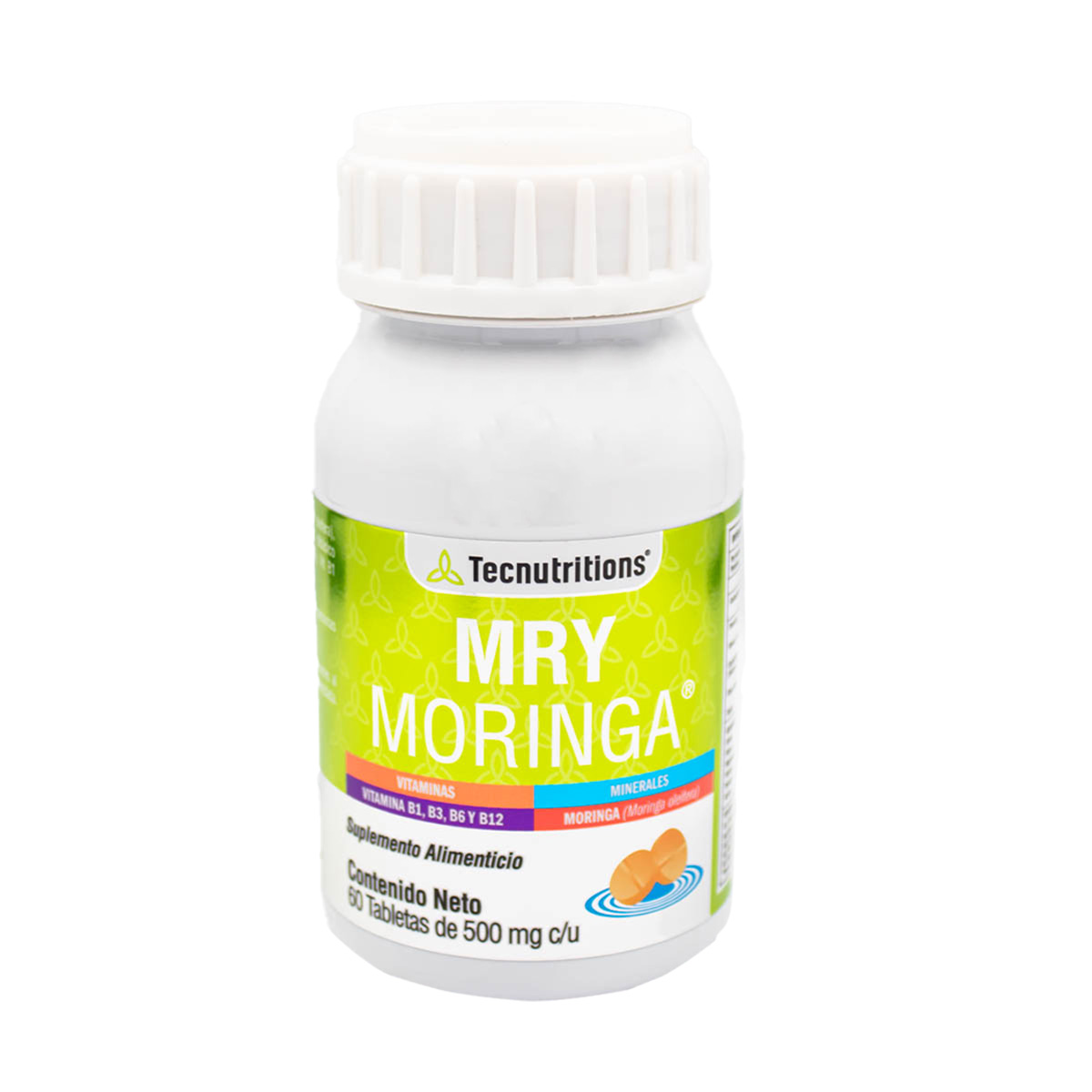 Suplemento alimenticio con vitaminas y minerales, MRY Moringa, 60 tabl