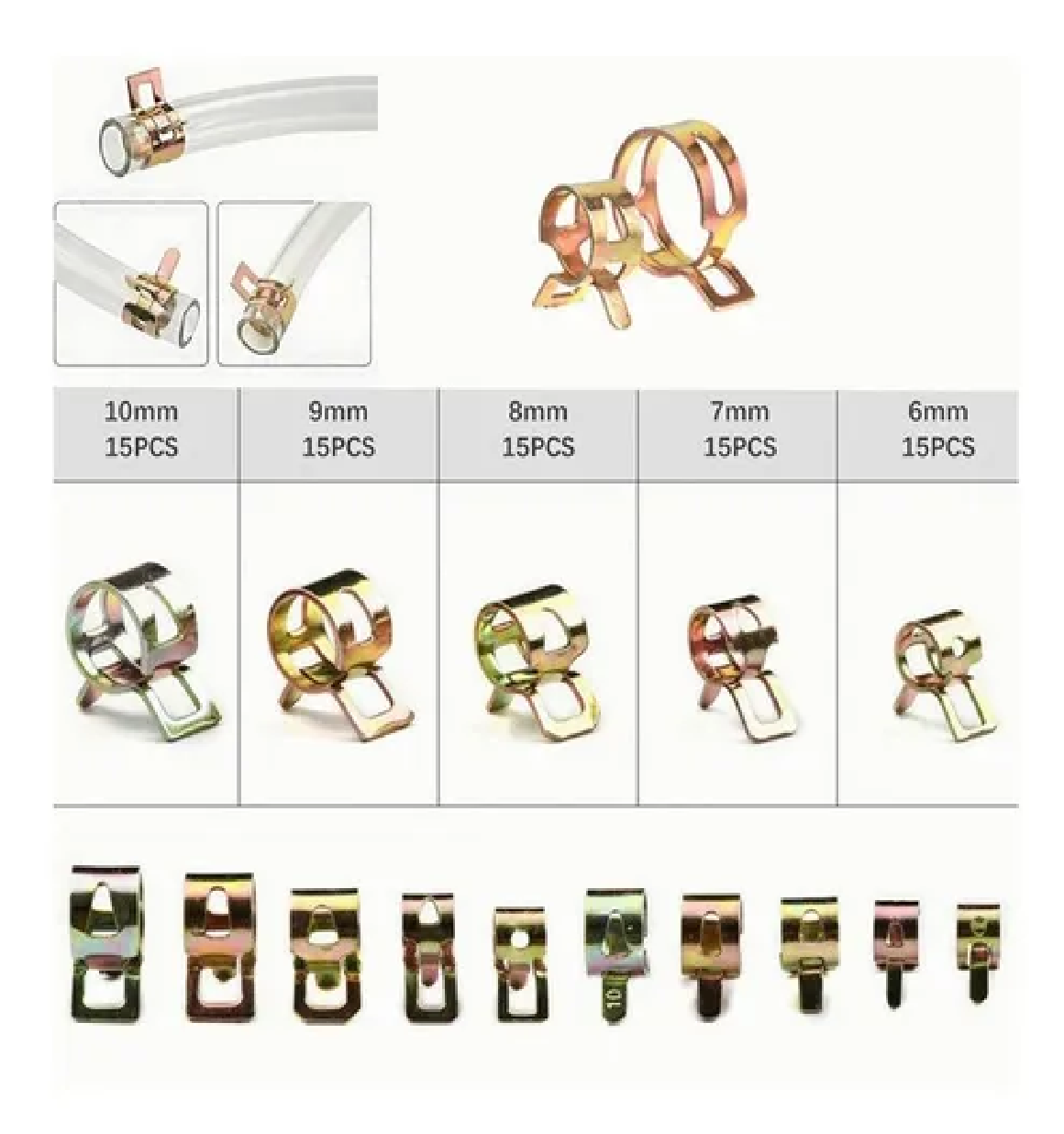 Set Abrazaderas Para Manguera Automotriz Fontanería