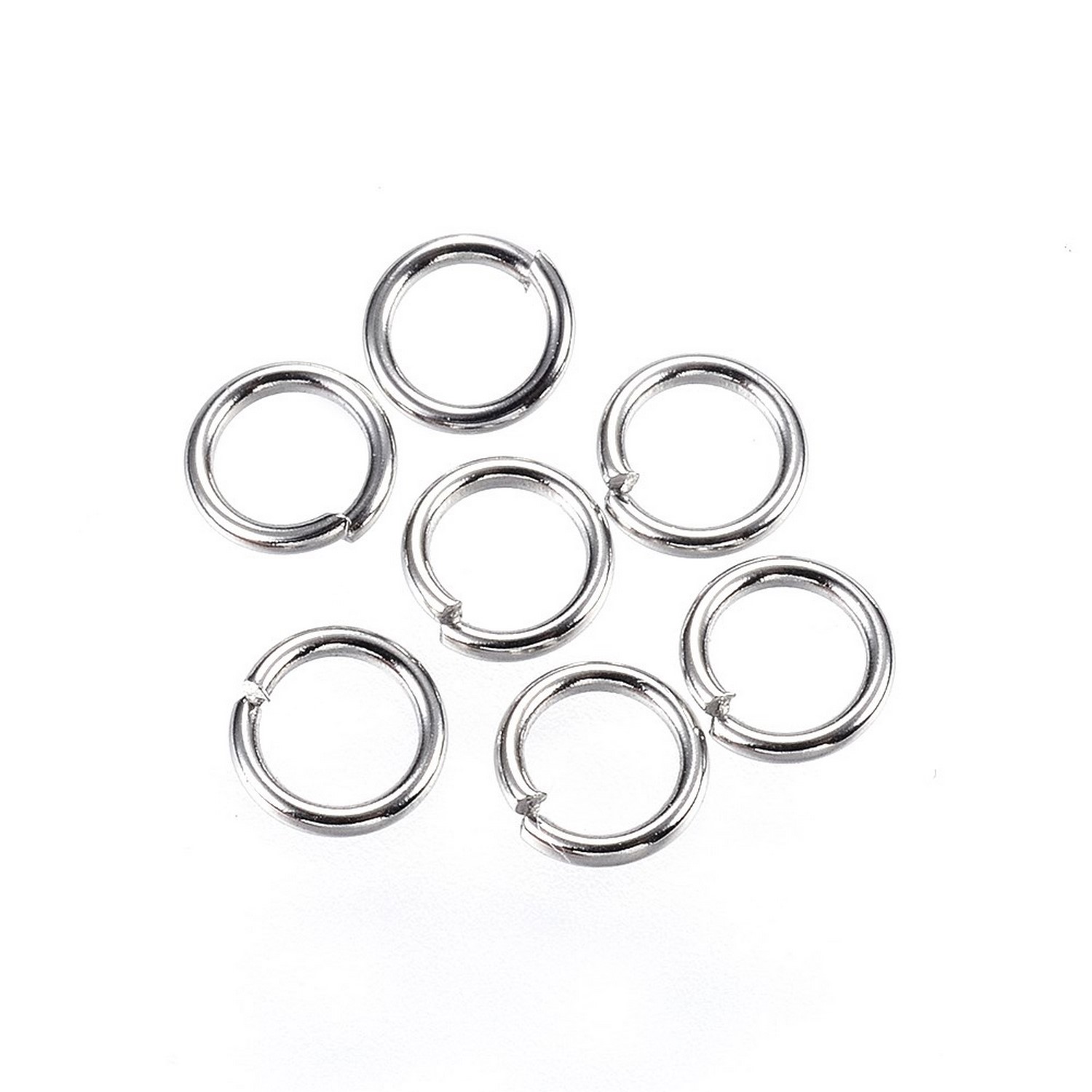 Argollas 7mm 200 Piezas Acero Inoxidable Natural