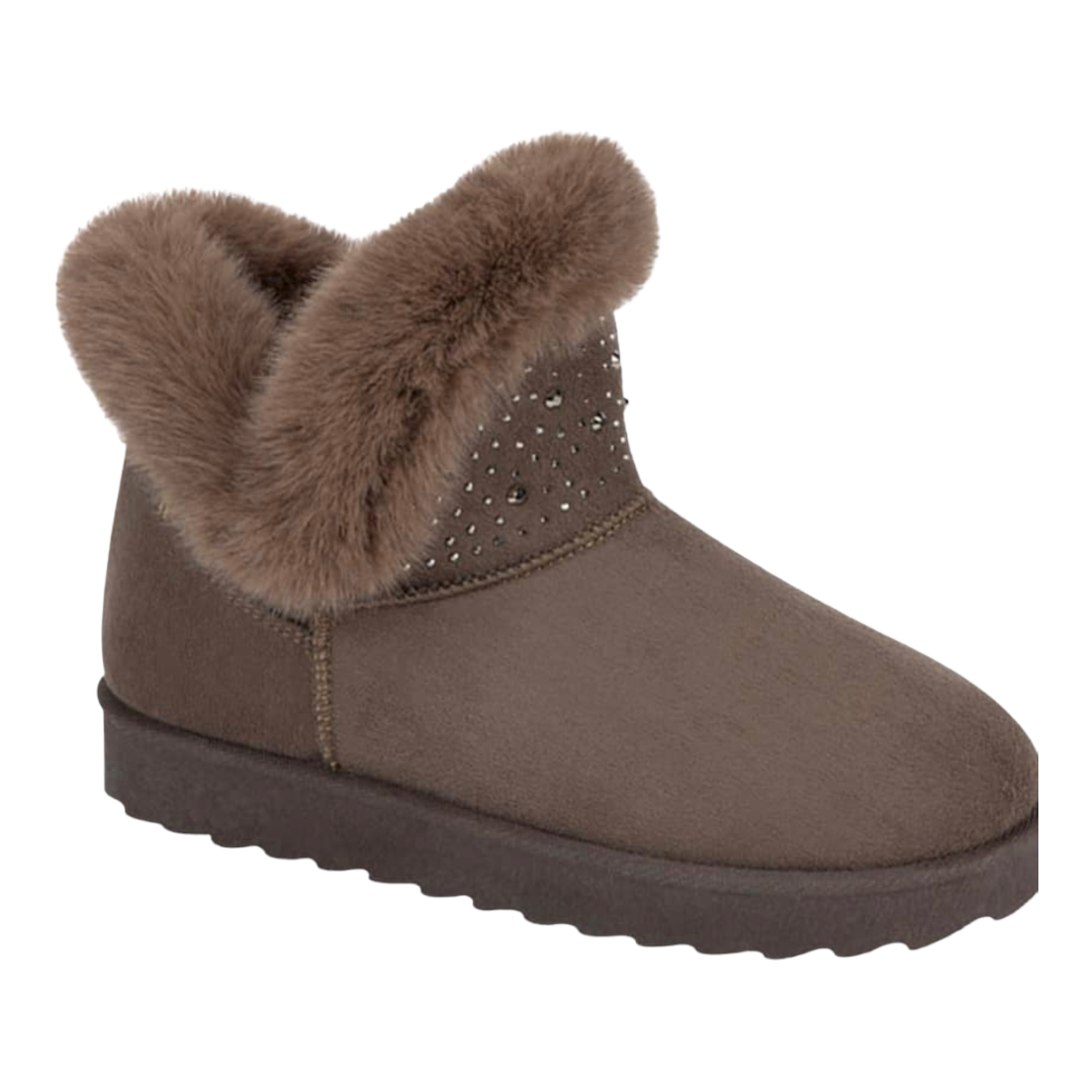 Bota UGG Invernal Con Pedrería Forro De Peluche Pink by Price Shoes