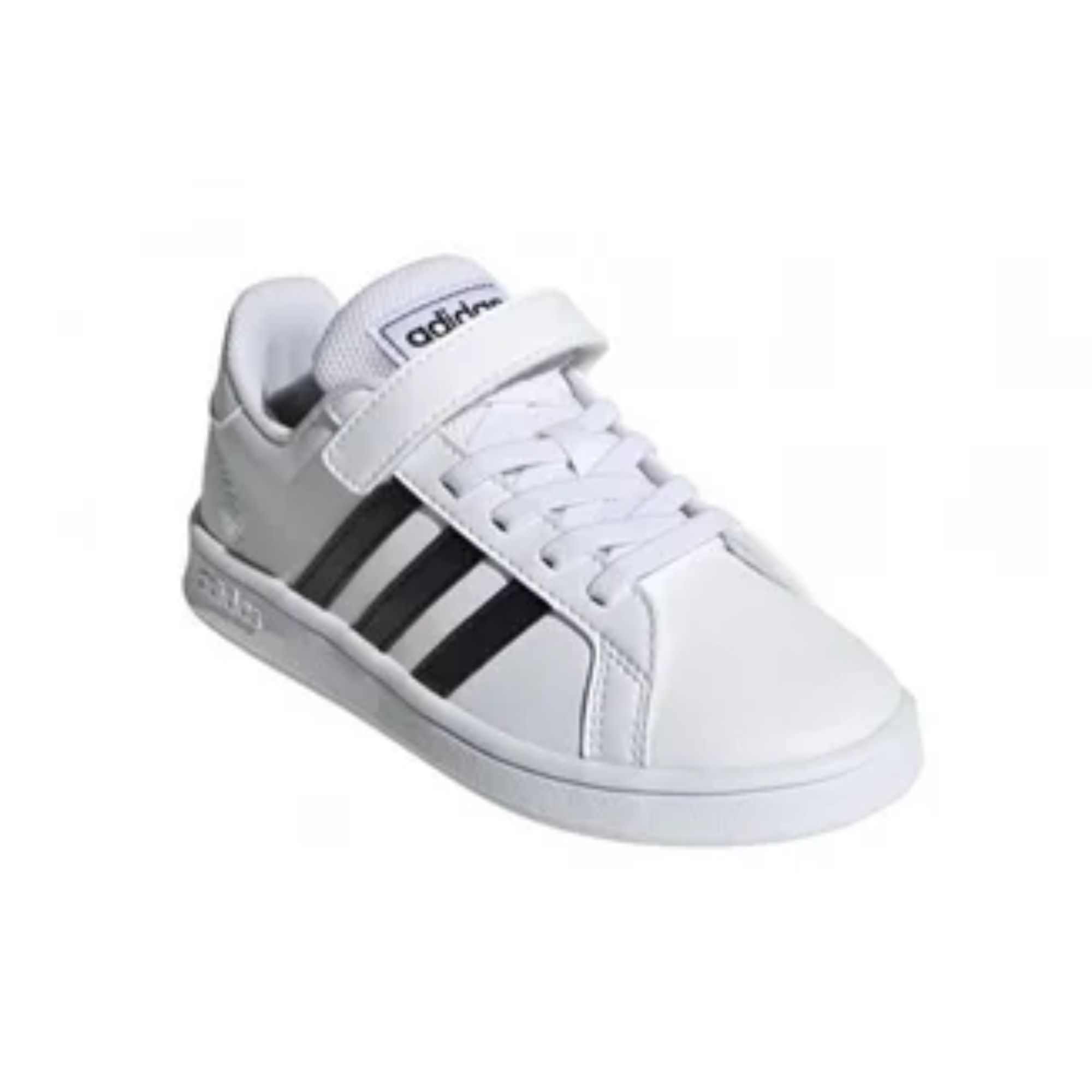 Tenis Adidas Grand Court 2.0 K Lifestyle Blanco con Negro Niños Originales GW6521