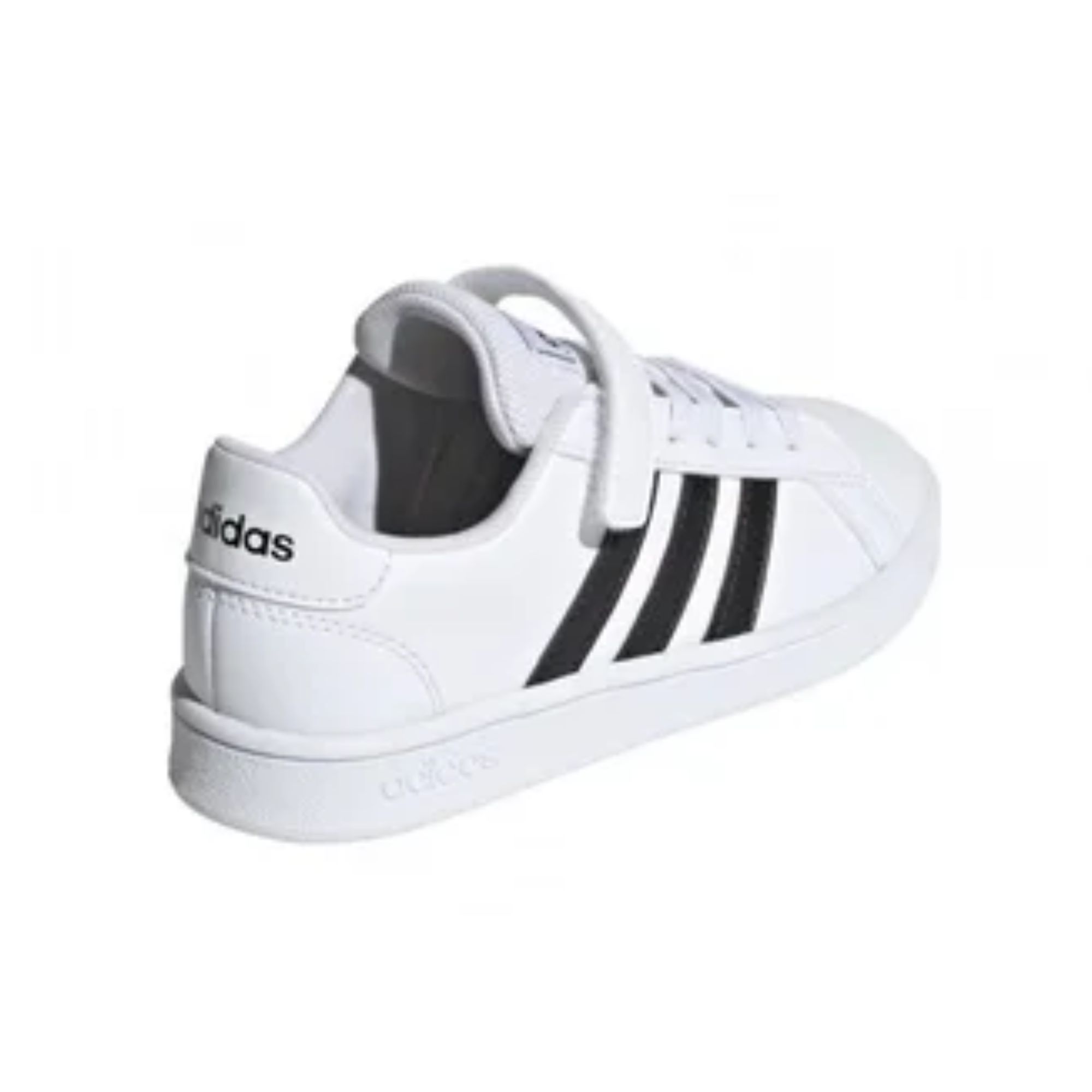 Tenis Adidas Grand Court 2.0 K Lifestyle Blanco con Negro Niños Originales GW6521