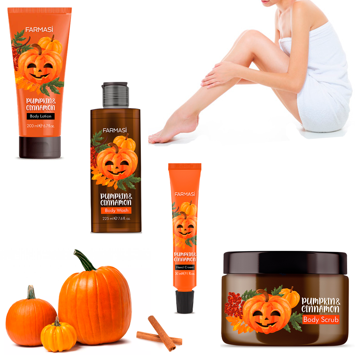 Set De Cuidado Corporal Farmasi Crema Para Manos, Locion Corporal, Exfoliante, Gel De Baño 4 Piezas Hidratacion De La Piel