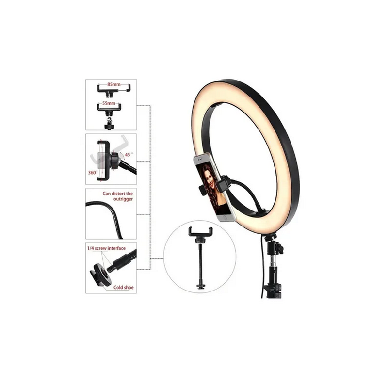 Lampara Aro De Luz Led De 10 Pulgadas Con Tripie Portatil