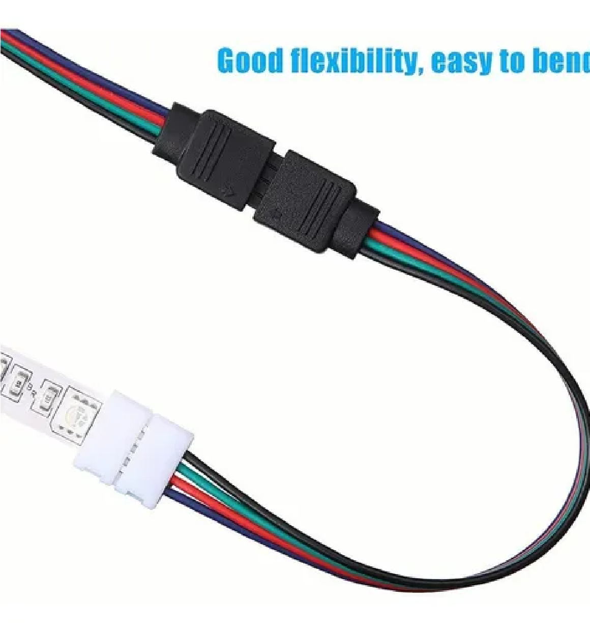 Set Conector Broche Con Cable 4 Pines Macho Tiras Led Rgb