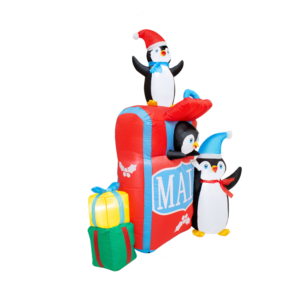 Inflable Pinguinos Navideño Regalos Correo Navidad Luz Led 1.50 Mts.