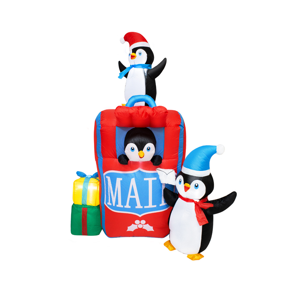 Inflable Pinguinos Navideño Regalos Correo Navidad Luz Led 1.50 Mts.
