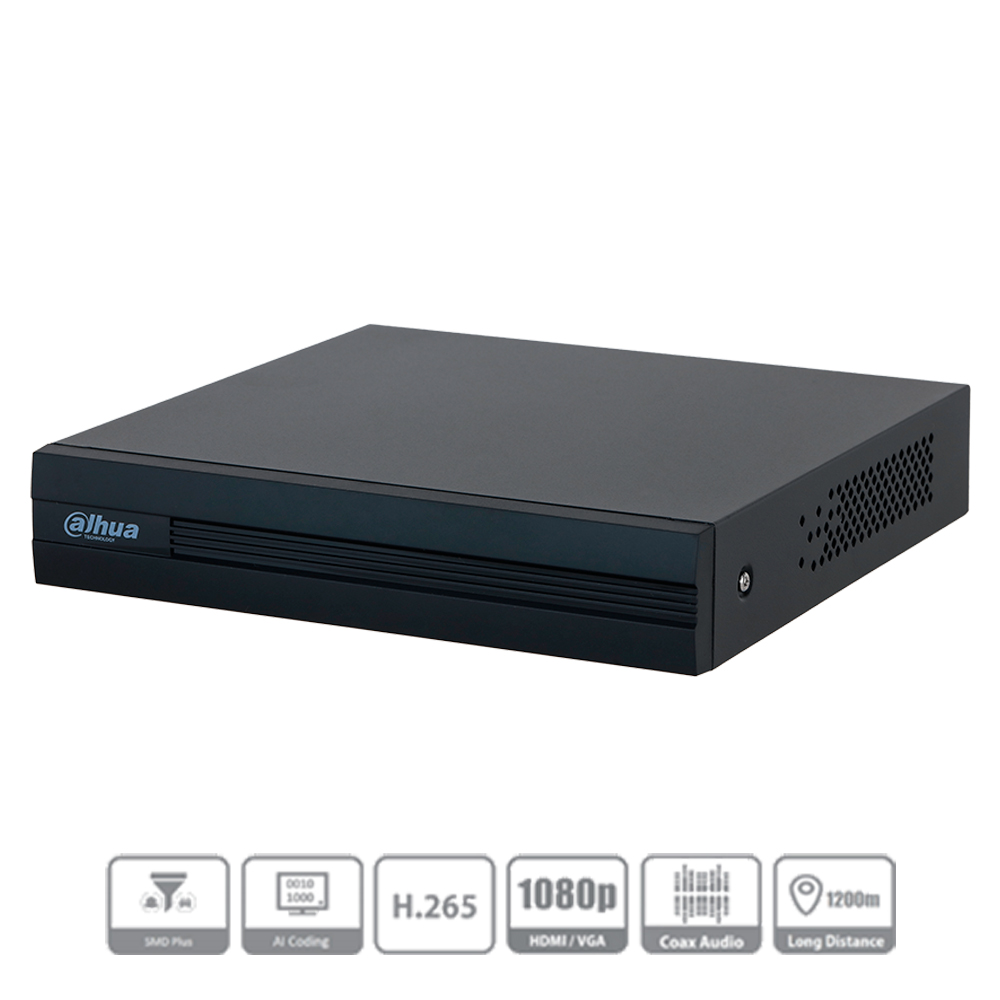 DAHUA XVR1B08-I DVR de 8 Canales 1080p Lite WizSense 8 Canales+2 IP o Hasta 10 Ch IP