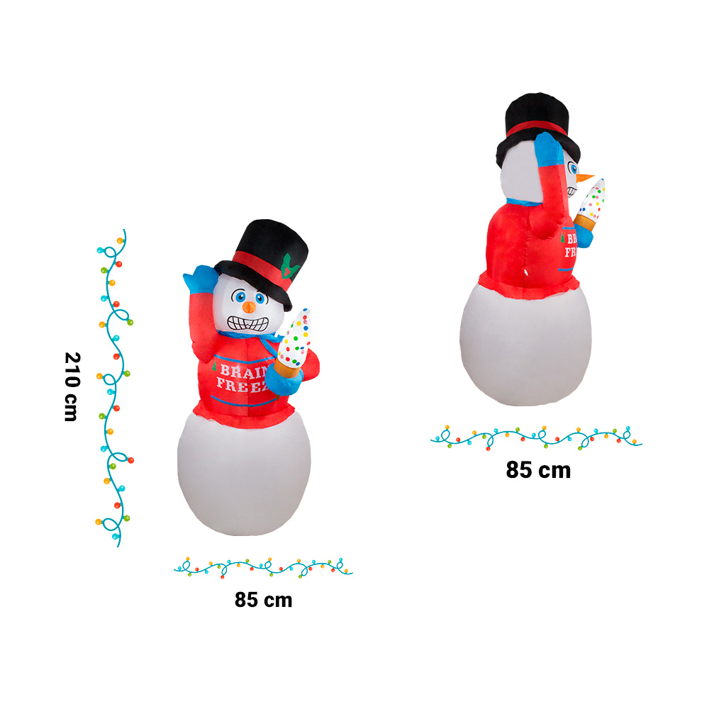 Inflable Navideño Muñeco de Nieve Luz Led 2.10 Mts