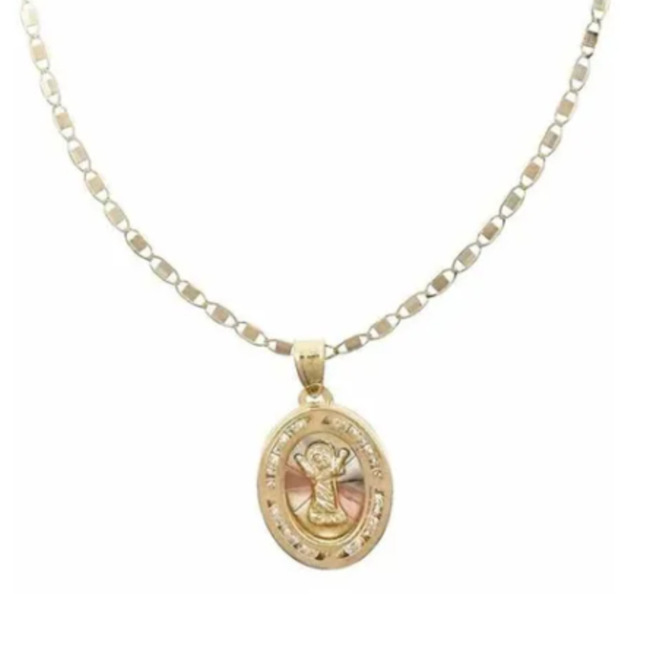 Medalla Divino Niño con cadena oro 10K 